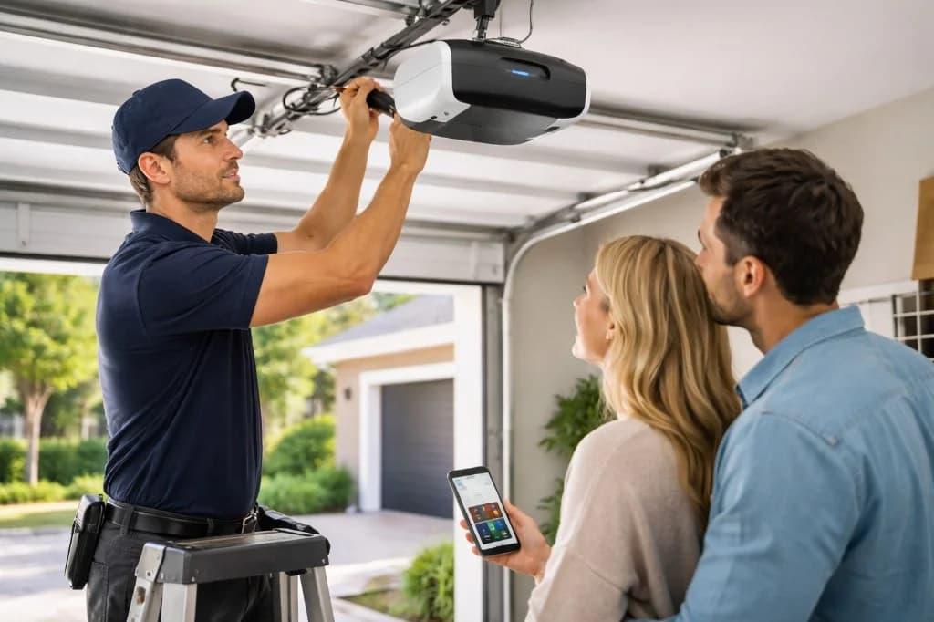 Garage door opener installation